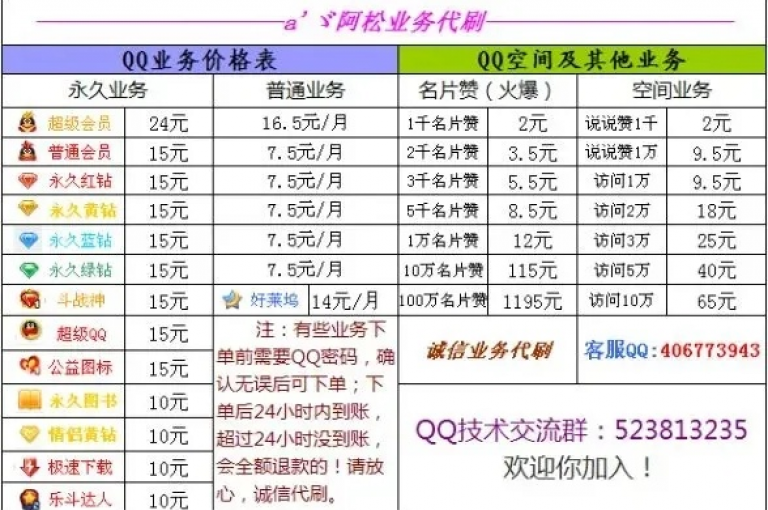 超值QQ业务平台（提供经济实惠的QQ服务）